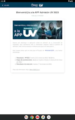 Admisión UV android App screenshot 3
