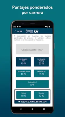 Admisión UV android App screenshot 6